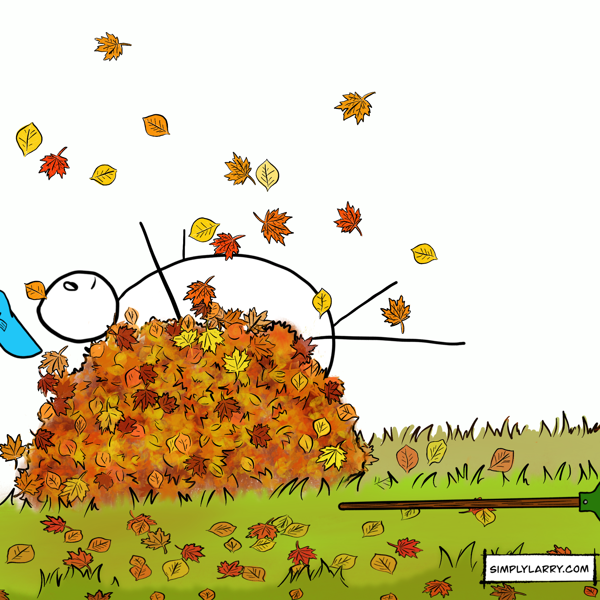 You are currently viewing 36 – Larry Jumps into the Leaf Pile