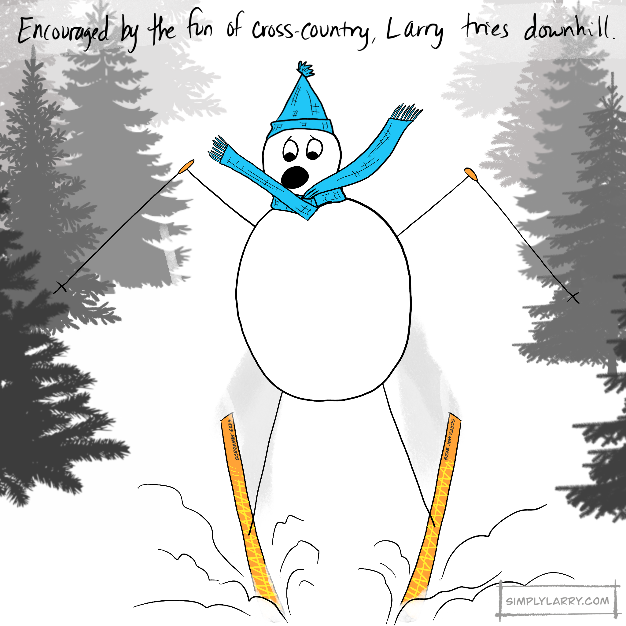 You are currently viewing 48 – Larry Goes Downhill Skiing